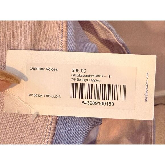 NWT Outdoor Voices 7/8 Springs Lilac/Lavender Dahlia Leggings Women's Small - Picture 13 of 13